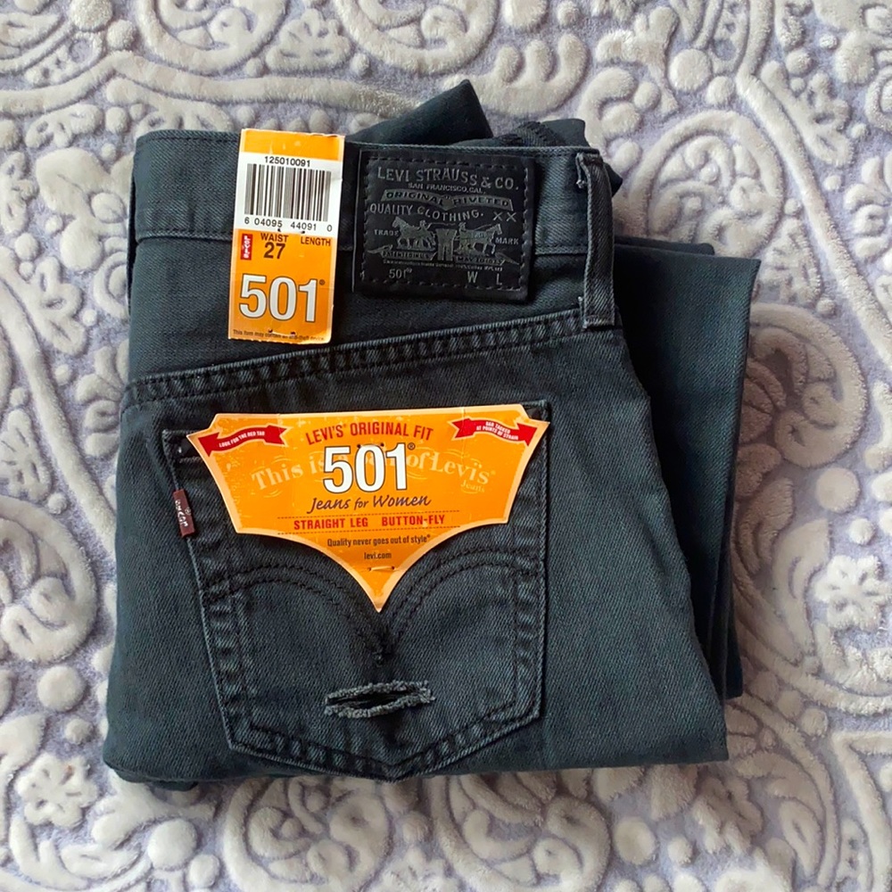 Vintage 501 LEVIS black low rise black jeans